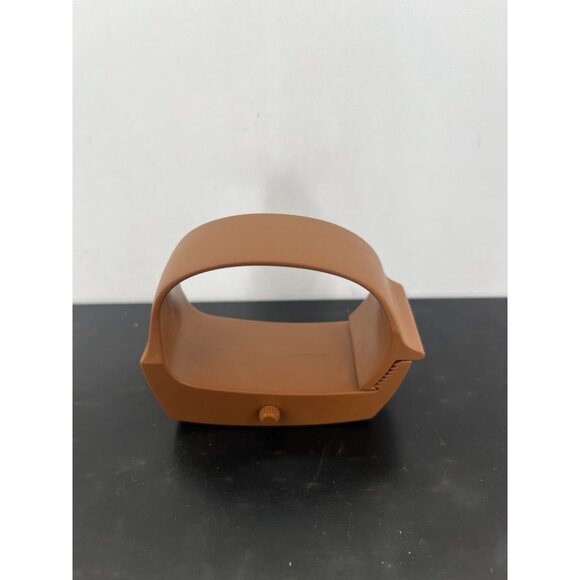 VTG Record Swiss Handcuff Watch Chestnut Brown Stripe Detail Not Working - Picture 8 of 8